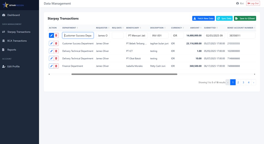 Payment page